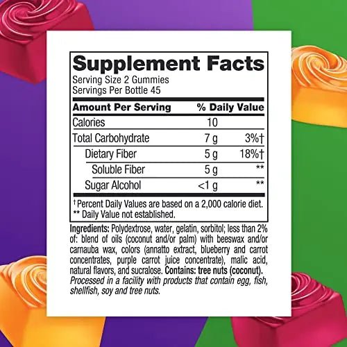 Vitafusion Fiber Well Sugar Free Fiber Supplement, Peach, Strawberry And Blackberry - TrustMedUSA