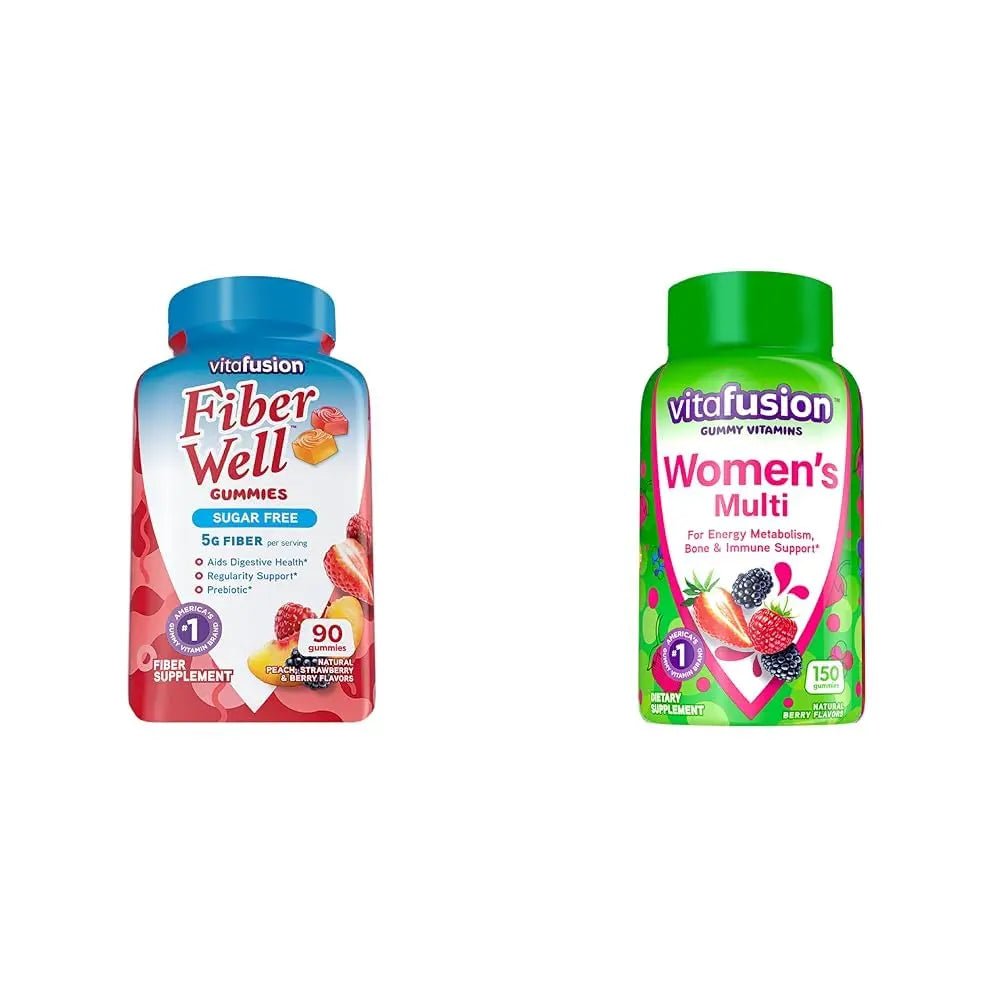 Vitafusion Fiber Well Sugar Free Fiber Supplement & Womens Multivitamin Gummies - TrustMedUSA