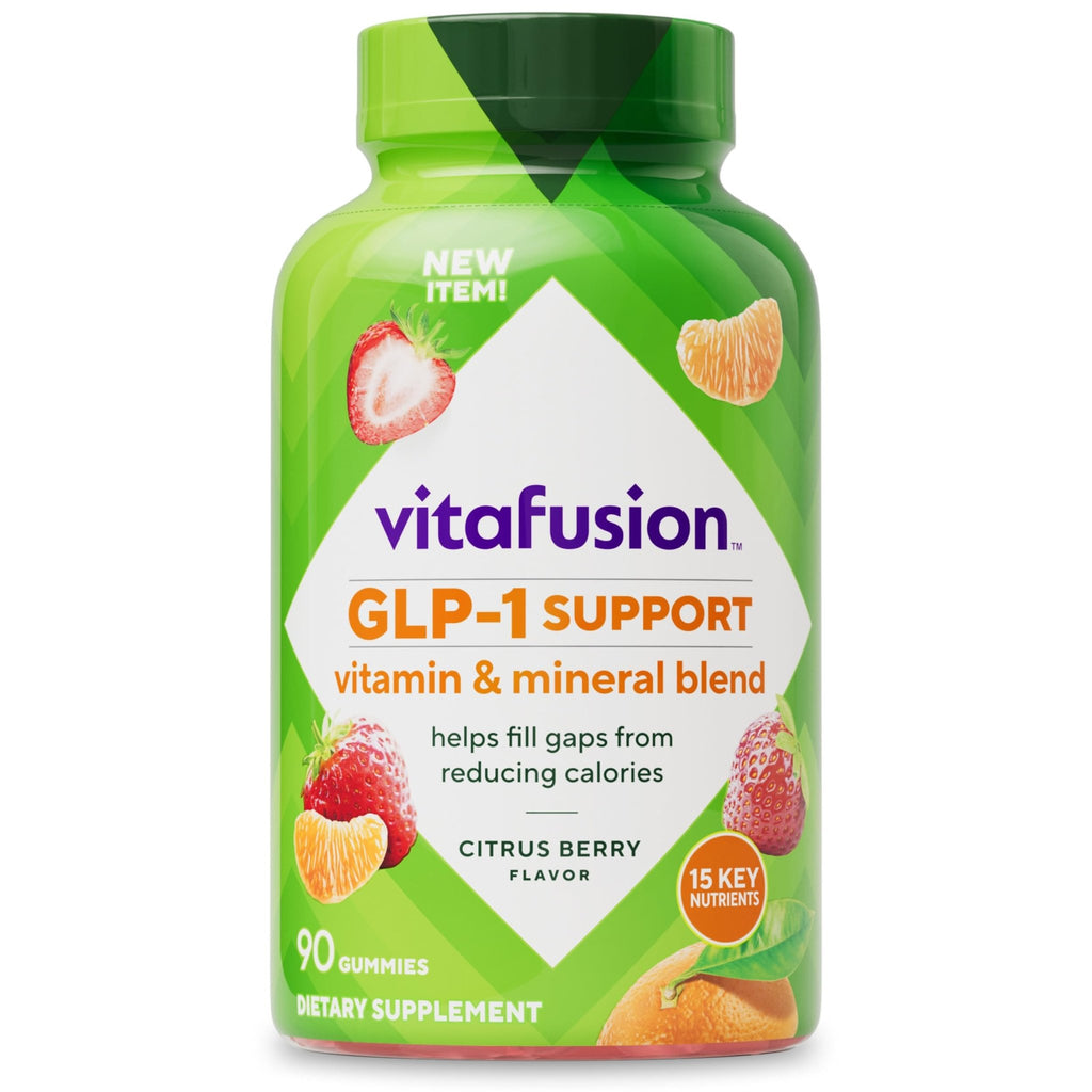 vitafusion GLP-1 Support Multivitamin, Vitamin and Mineral Blend, 15 Essential Nutrients, Citrus Berry Flavor, 90 Count, 45 Day Supply  - TrustMedUSA