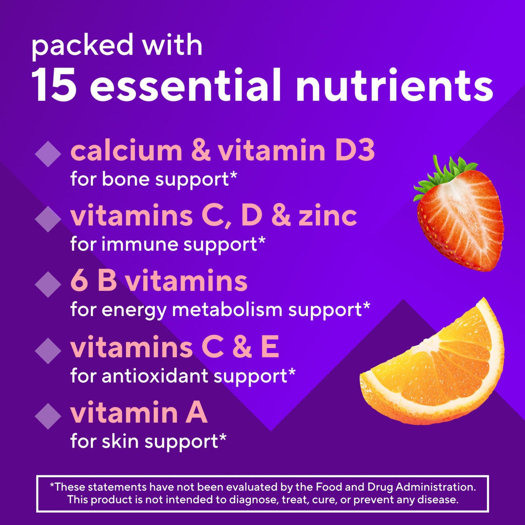 vitafusion GLP-1 Support Multivitamin, Vitamin and Mineral Blend, 15 Essential Nutrients, Citrus Berry Flavor, 90 Count, 45 Day Supply  - TrustMedUSA
