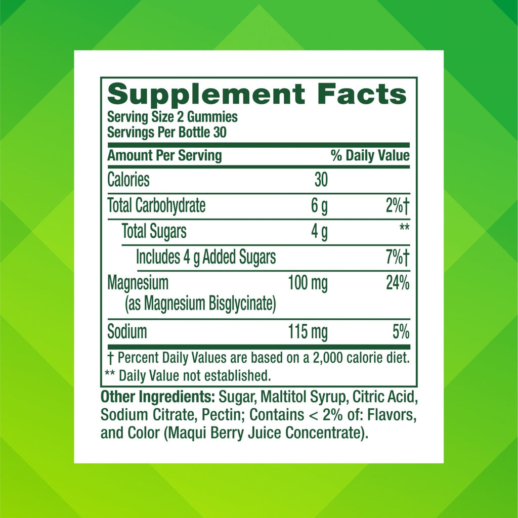 vitafusion Magnesium Glycinate Gummy Supplement, 100 mg per Serving Supports Muscle Relaxation (1) for Adult Women & Men, Boomin’ Cherry Berry Flavor, 60 Count - TrustMedUSA