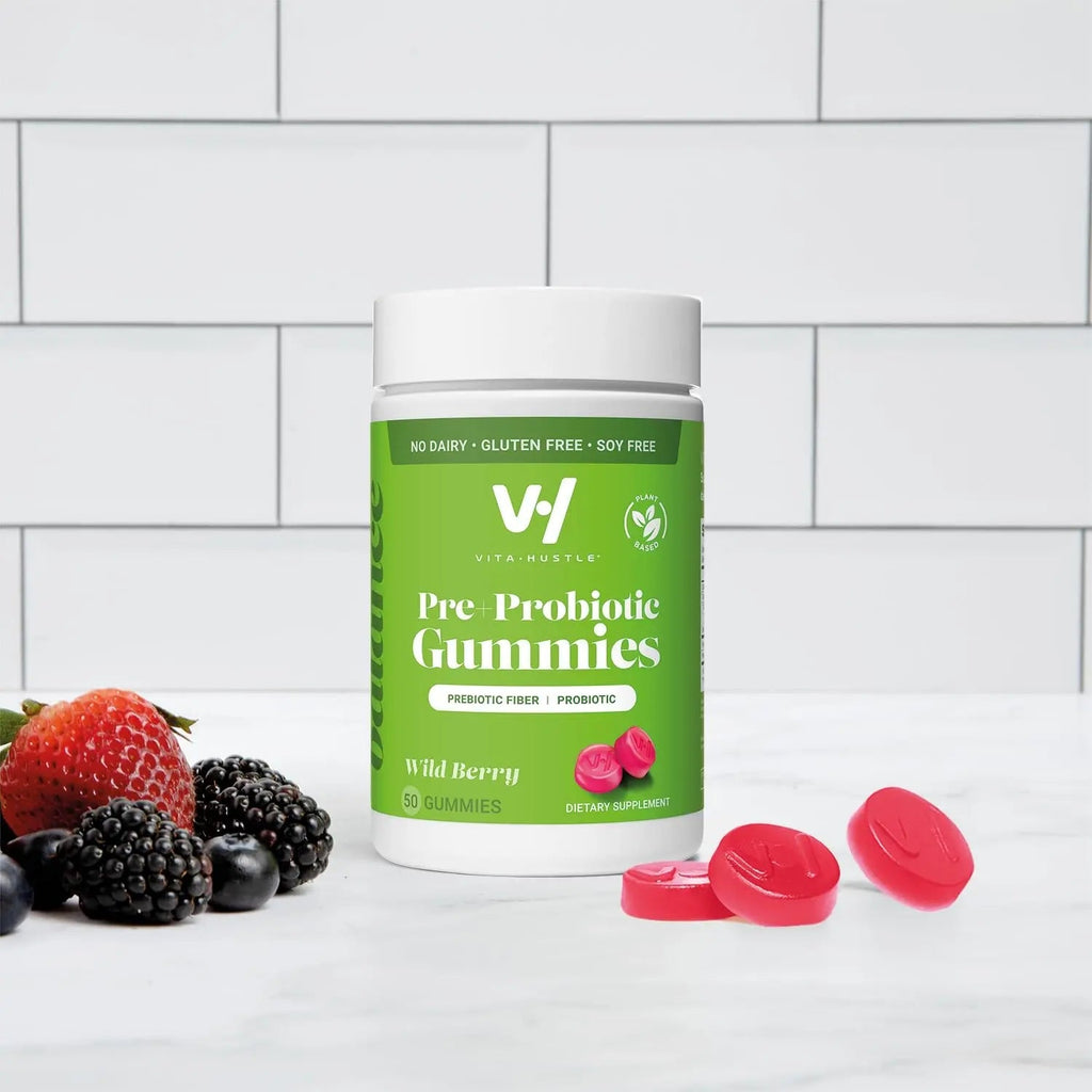 VitaHustle Probiotic Gummies + Prebiotics by Kevin Hart with Chicory Root Inulin Fiber - TrustMedUSA