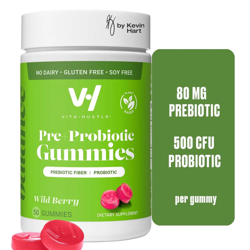 VitaHustle Probiotic Gummies + Prebiotics by Kevin Hart with Chicory Root Inulin Fiber - TrustMedUSA