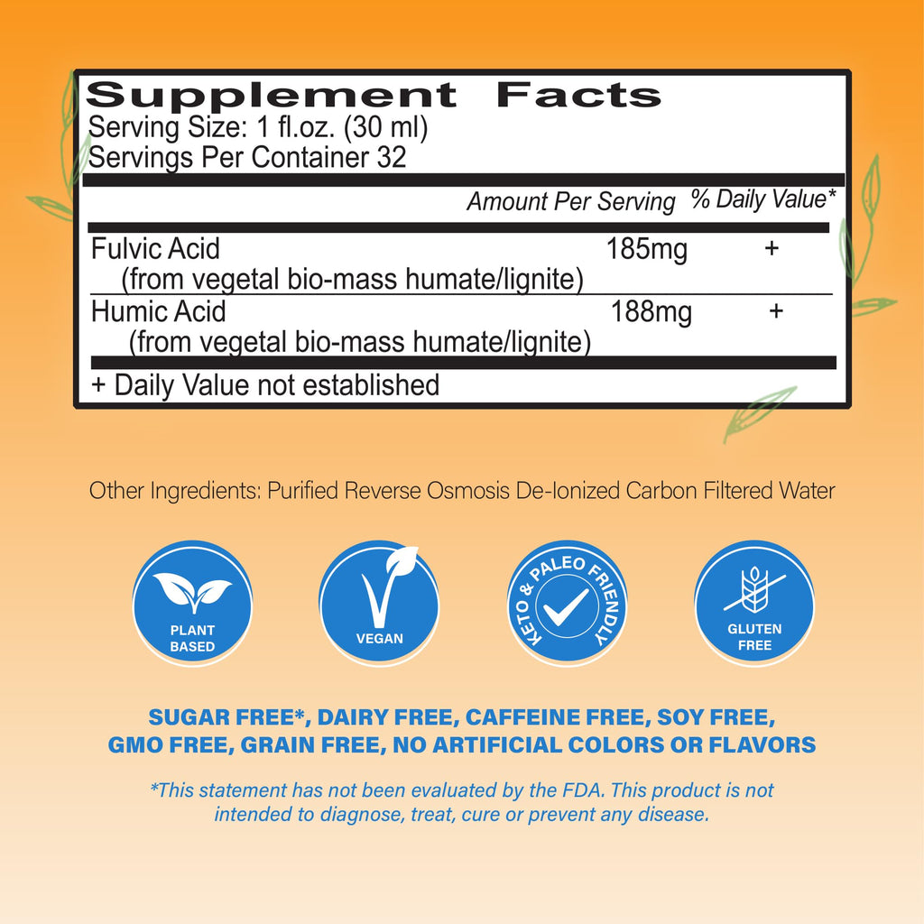 Vital Earth Minerals Detox & Wellness Support – Fulvic Humic Mineral Blend with 70+ Trace Minerals, Electrolytes, 32 Oz Bottle + 14 Single-Serve Packs - TrustMedUSA