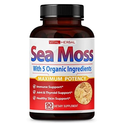 VITAL HERBAL Irish Sea Moss Capsules Equivalent to 5450mg - Maximum Potency - TrustMedUSA