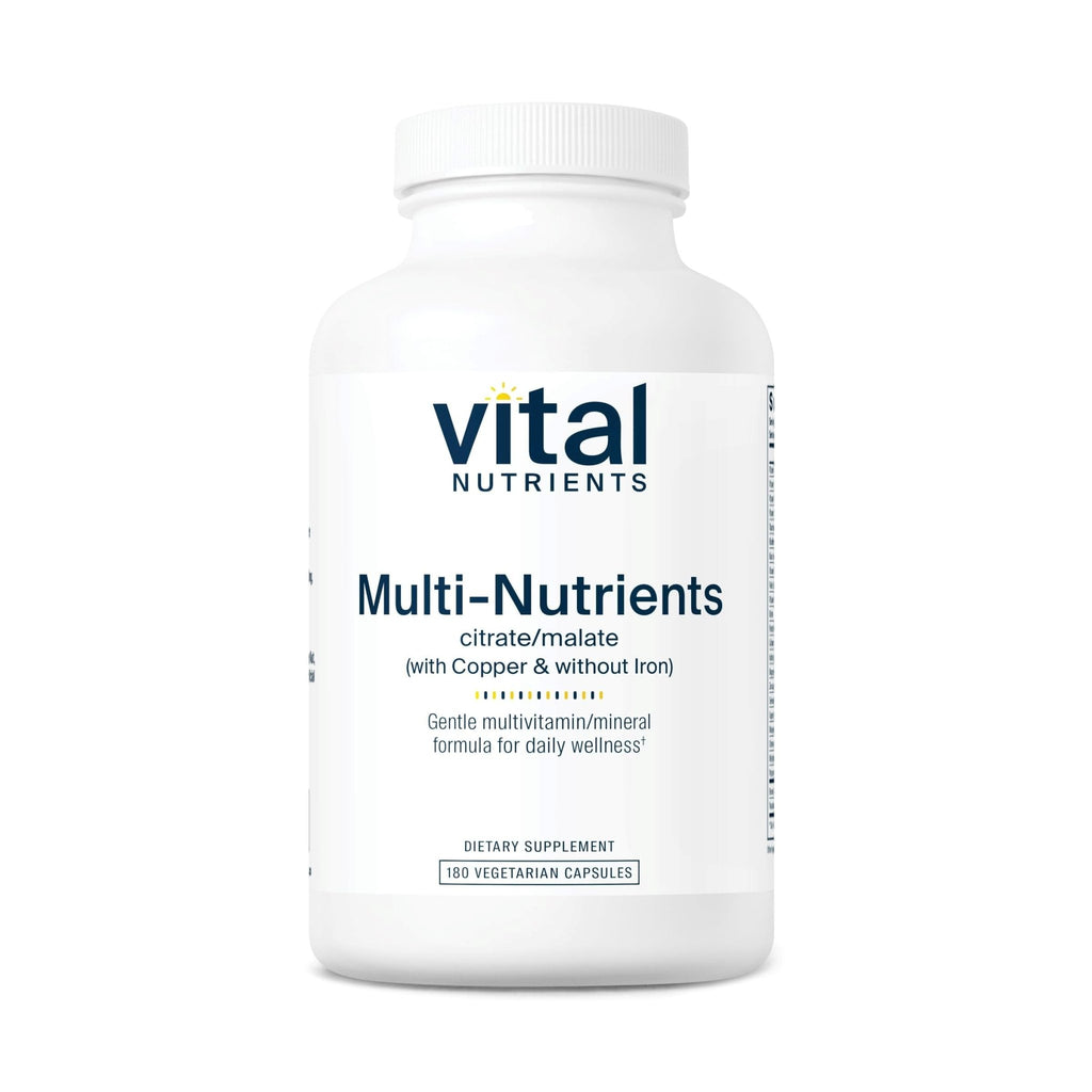 Vital Nutrients - Multi-Nutrients 2 - Citrate/Malate Formula (with Copper and Without Iron) - Multi-Vitamin/Mineral, Potent Antioxidants, Gentle Bioavailable Form - 180 Vegetarian Capsules per Bottle - TrustMedUSA