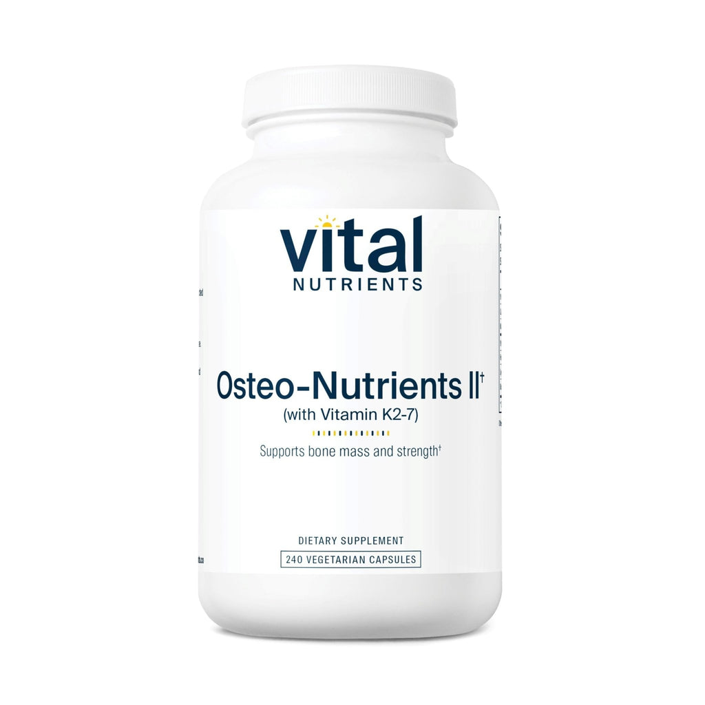 Vital Nutrients Osteo-Nutrients II - Vitamin K2 + D3, Calcium, Boron, and Magnesium for Bone Strength* - Healthy Heart Support - Vegetarian Supplement - Gluten, Dairy, Soy Free - 240 Capsules - TrustMedUSA