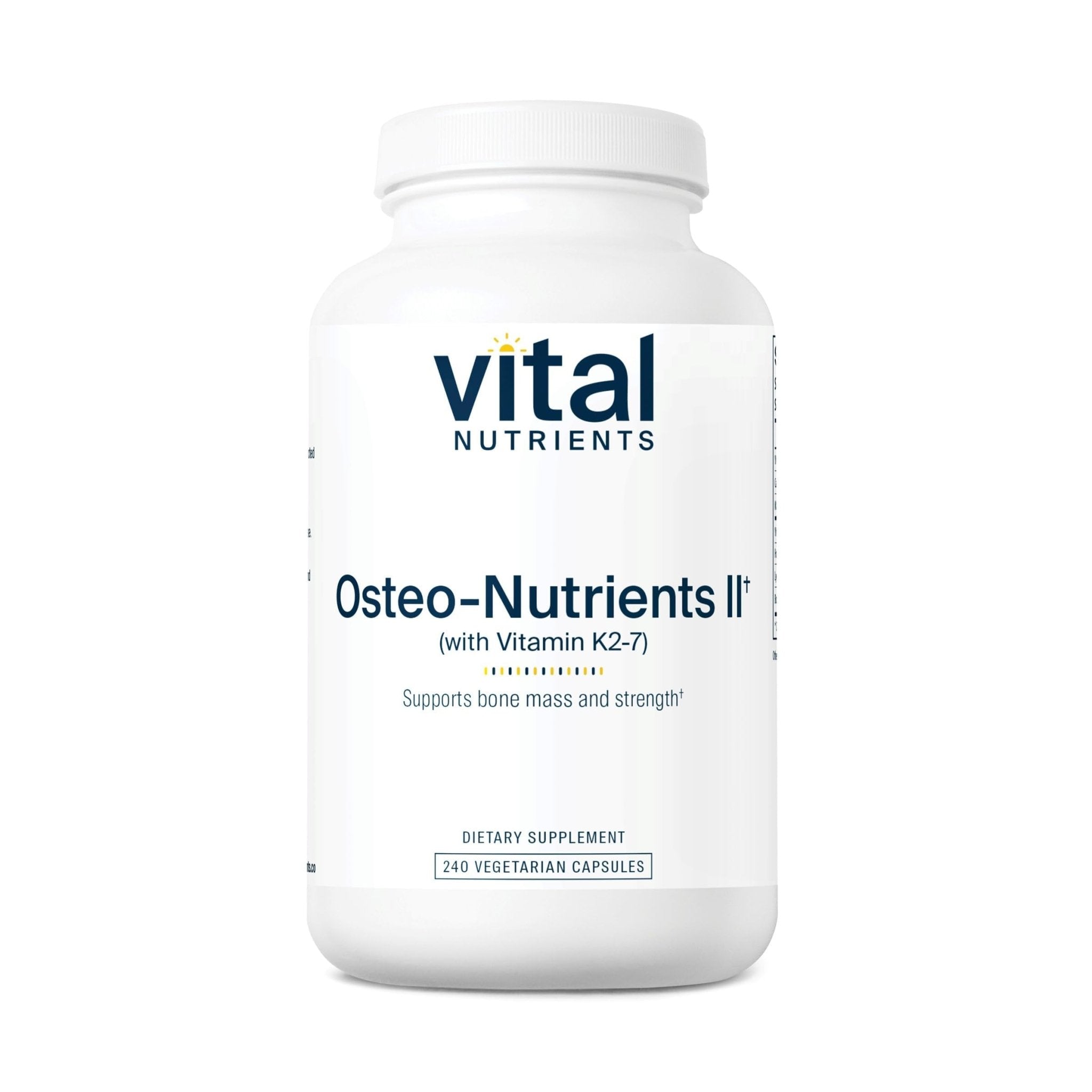 Vital Nutrients Osteo-Nutrients II - Vitamin K2 + D3, Calcium, Boron, and Magnesium for Bone Strength* - Healthy Heart Support - Vegetarian Supplement - Gluten, Dairy, Soy Free - 240 Capsules - TrustMedUSA