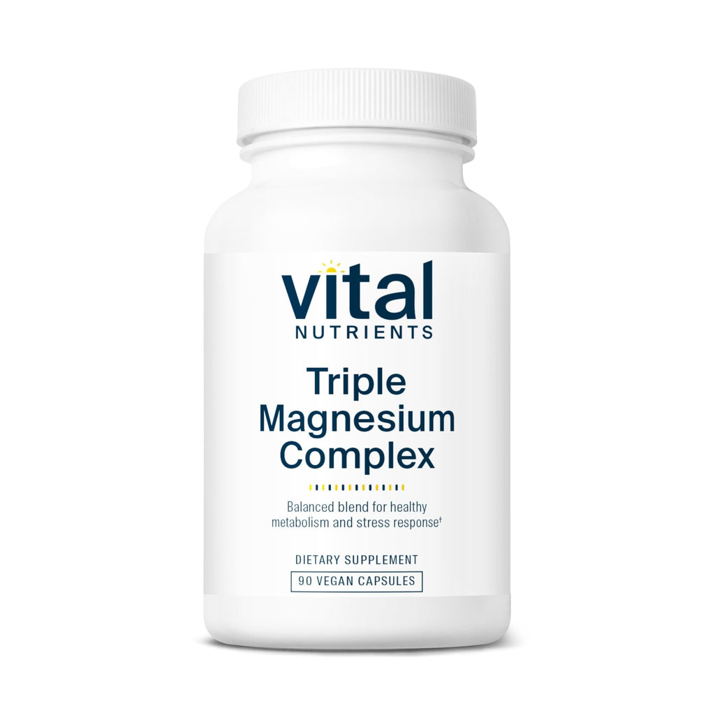Vital Nutrients Triple Magnesium Complex Supplement | Vegan Magnesium Glycinate, Malate & Oxide 250mg | Easily Absorbed Magnesium Supplement for Stress, Muscle, Heart, Bone Support | 90 Capsules - TrustMedUSA