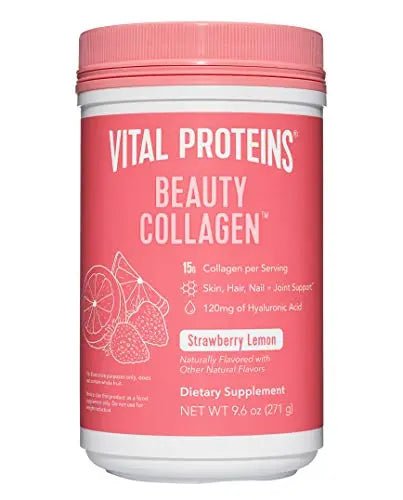 Vital Proteins Beauty Collagen (Strawberry Lemon, Canister) - 120mg of Hyaluronic Acid - TrustMedUSA