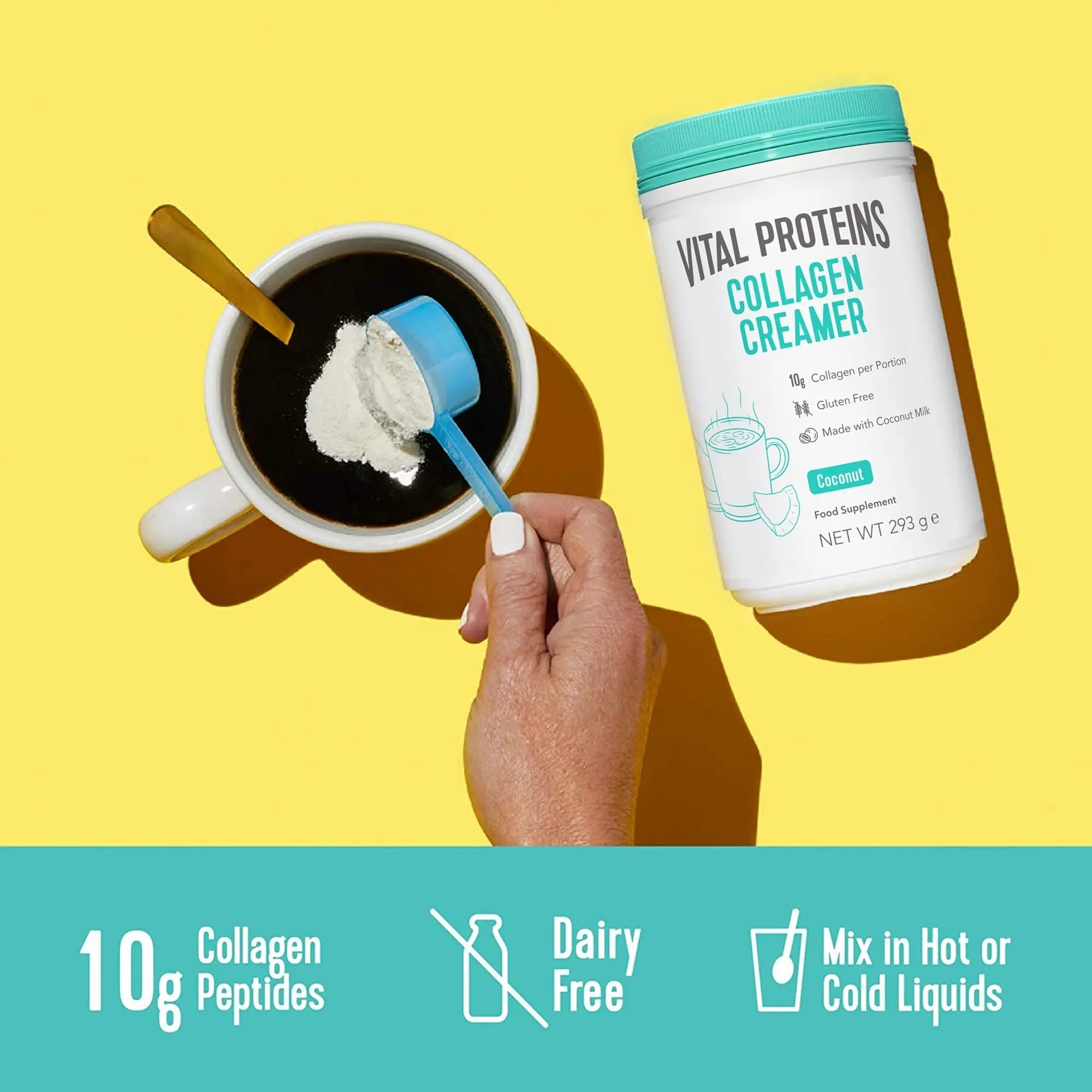 Vital Proteins Collagen Coffee Creamer, No Dairy & Low Sugar Powder with Collagen - TrustMedUSA