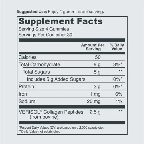 Vital Proteins Collagen Gummies, 2.5g of Clinically-Tested Collagen for Hair, Skin - TrustMedUSA