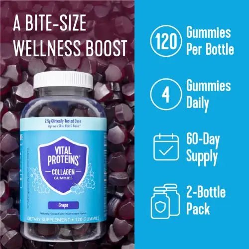 Vital Proteins Collagen Gummies, 2.5g of Clinically-Tested Collagen for Hair, Skin - TrustMedUSA