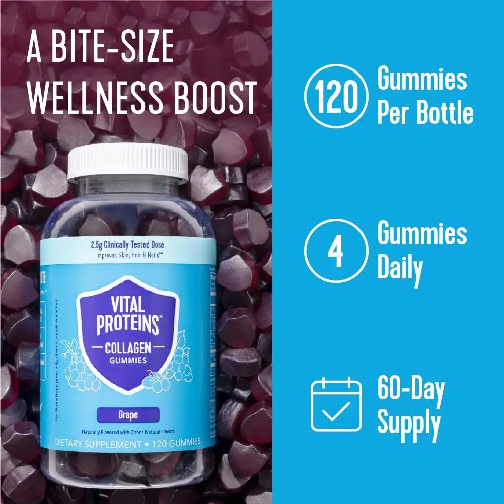 Vital Proteins Collagen Gummies, 2.5g of Clinically-Tested Collagen for Hair, Skin, Nails - TrustMedUSA