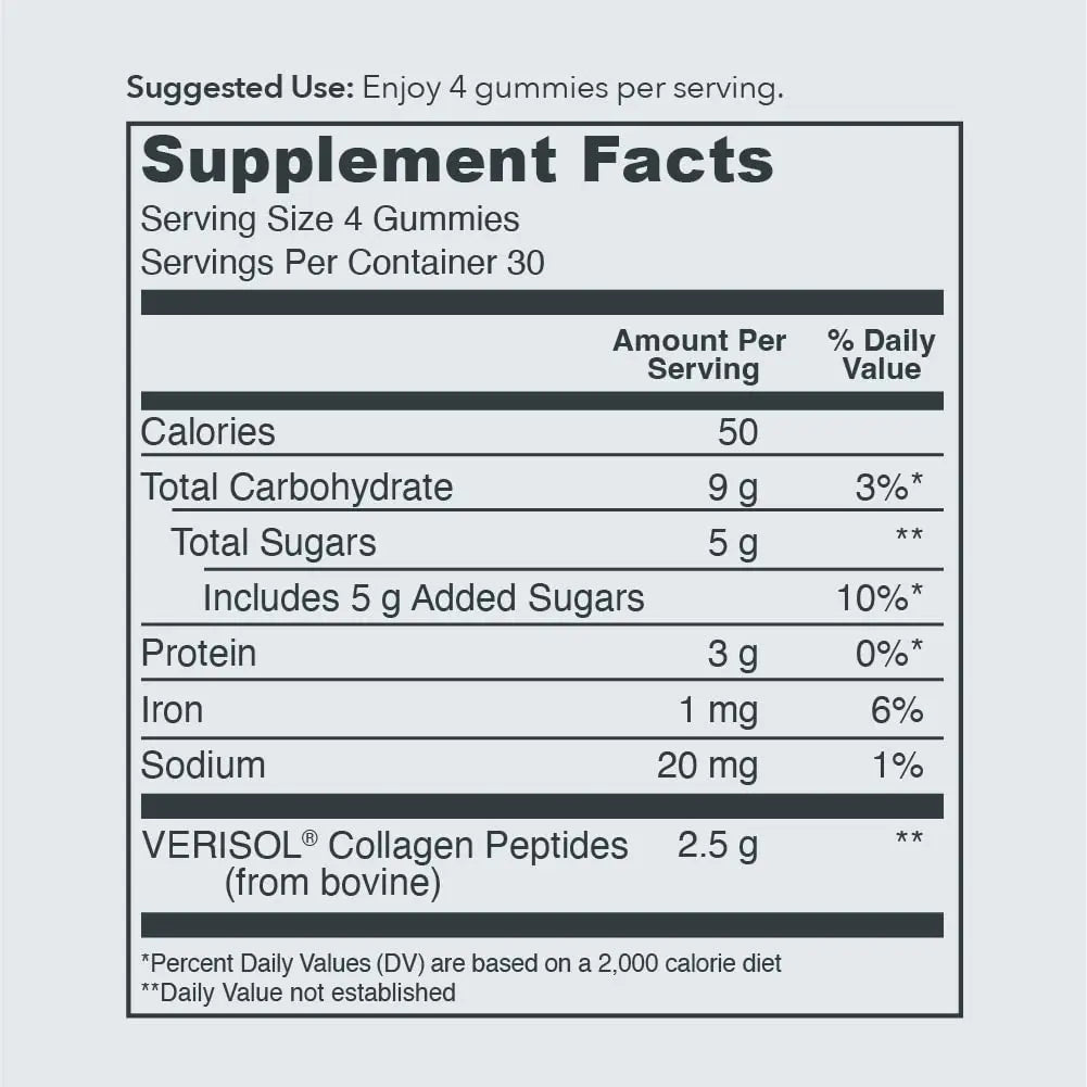 Vital Proteins Collagen Gummies, 2.5g of Clinically-Tested Collagen for Hair, Skin, Nails - TrustMedUSA