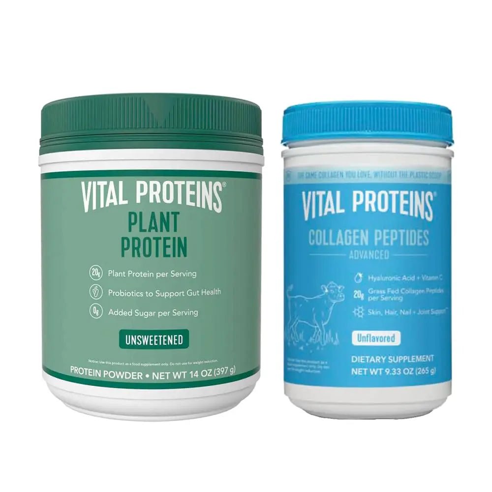 Vital Proteins Collagen Peptides Powder, 9.33 oz Unflavored + 14 oz Unsweetened Plant - TrustMedUSA