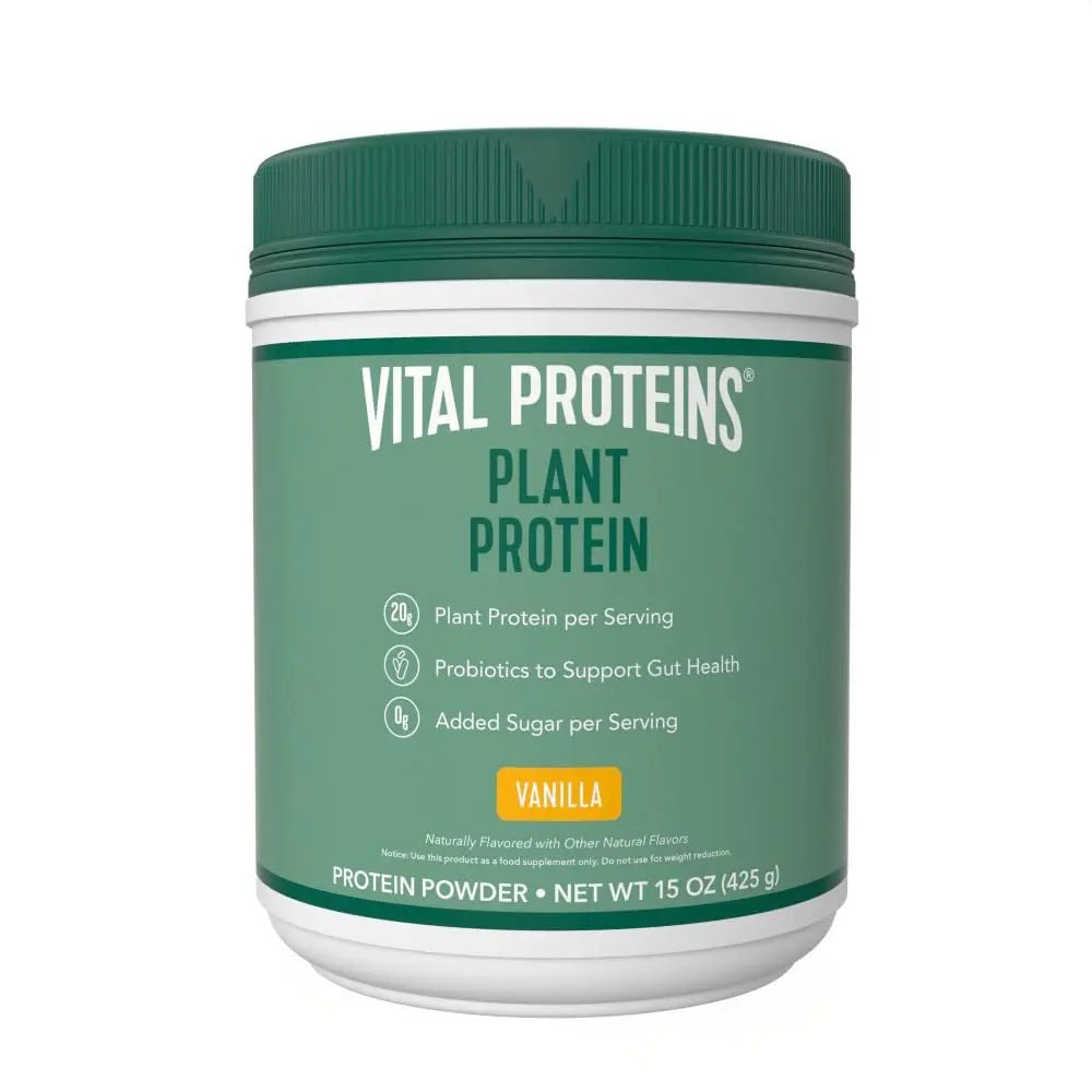 Vital Proteins Collagen Peptides Powder, 9.33 oz Unflavored + 15 oz Vanilla Plant Protein - TrustMedUSA