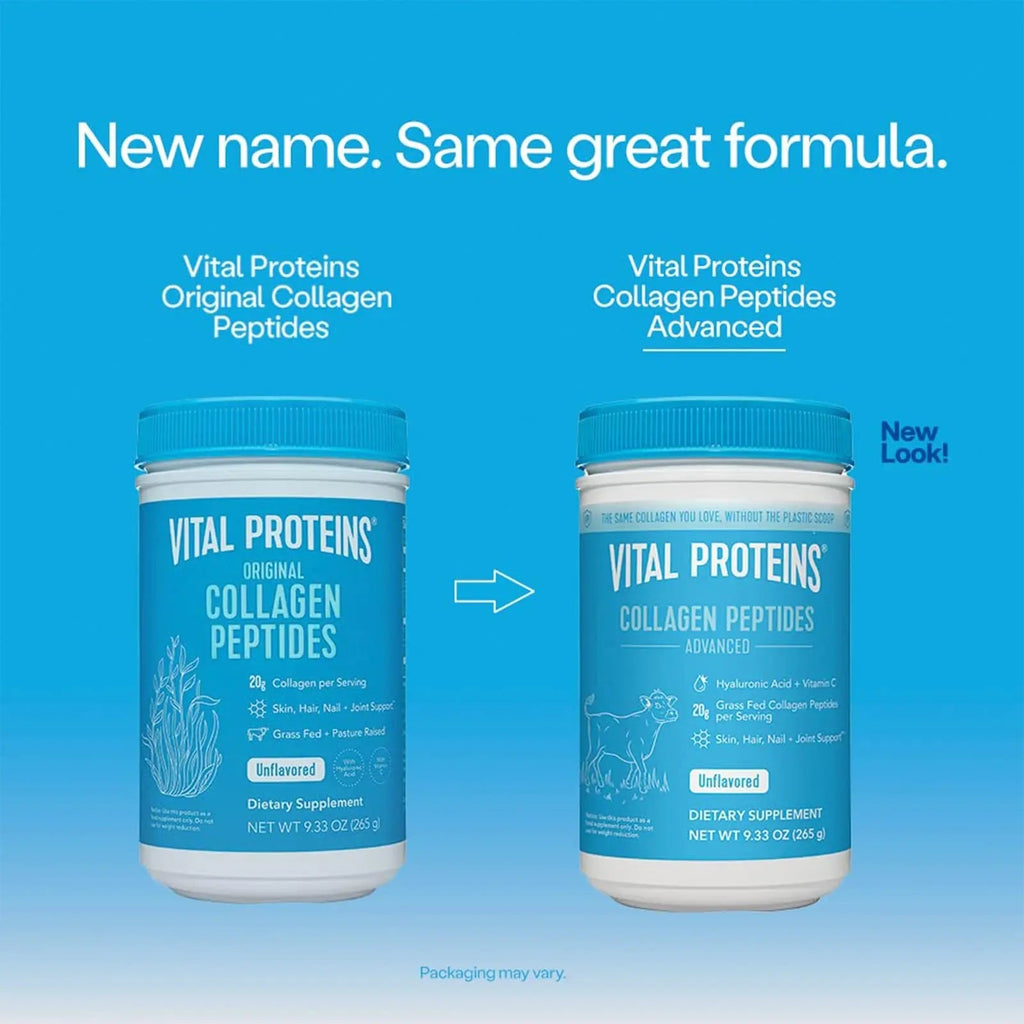 Vital Proteins Collagen Peptides Powder, 9.33 oz Unflavored + 15 oz Vanilla Plant Protein - TrustMedUSA