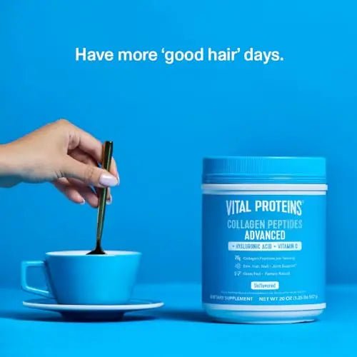 Vital Proteins Collagen Peptides Powder with Hyaluronic Acid and Vitamin C, Unflavored - TrustMedUSA