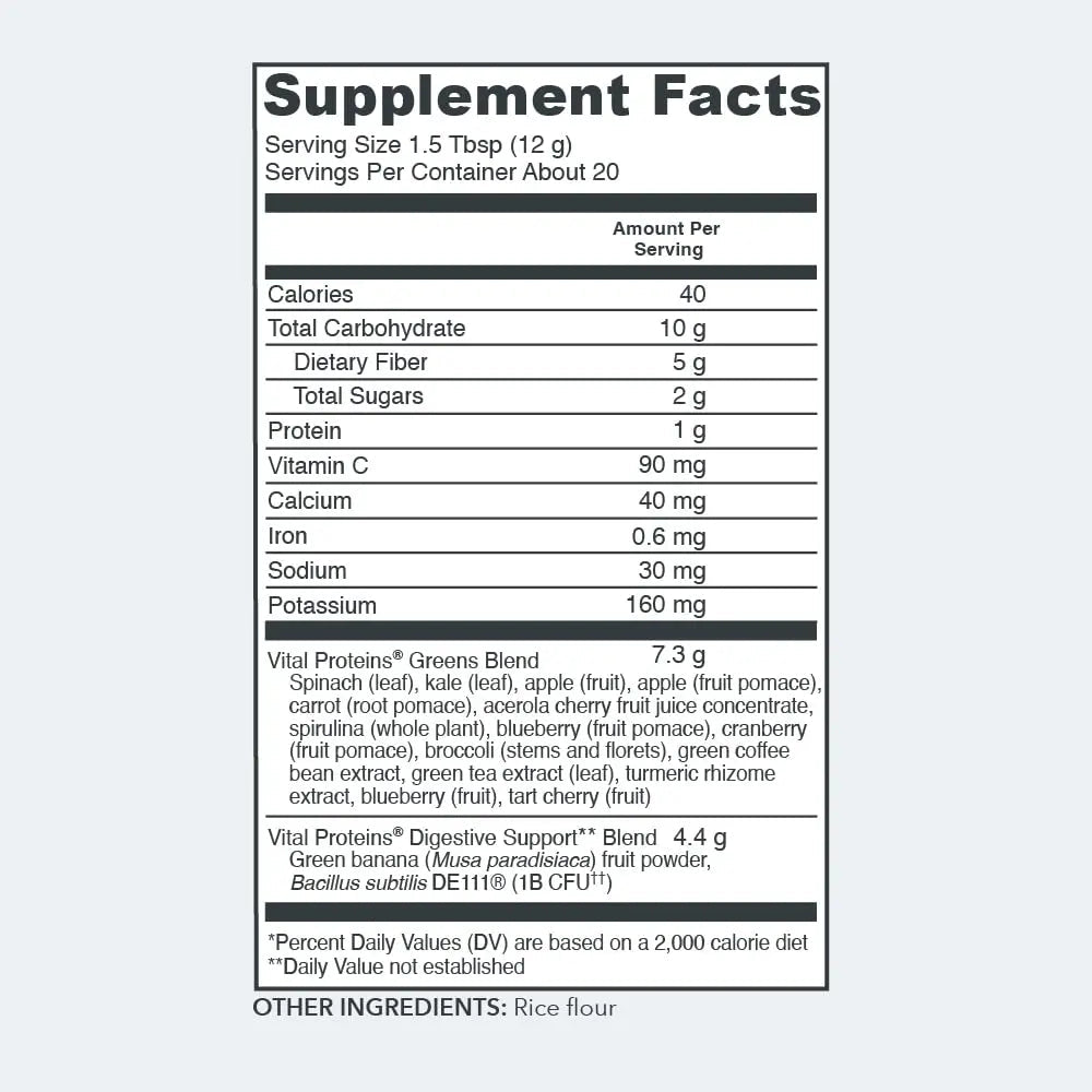 Vital Proteins Unflavored Daily Greens, 8.6 OZ - TrustMedUSA