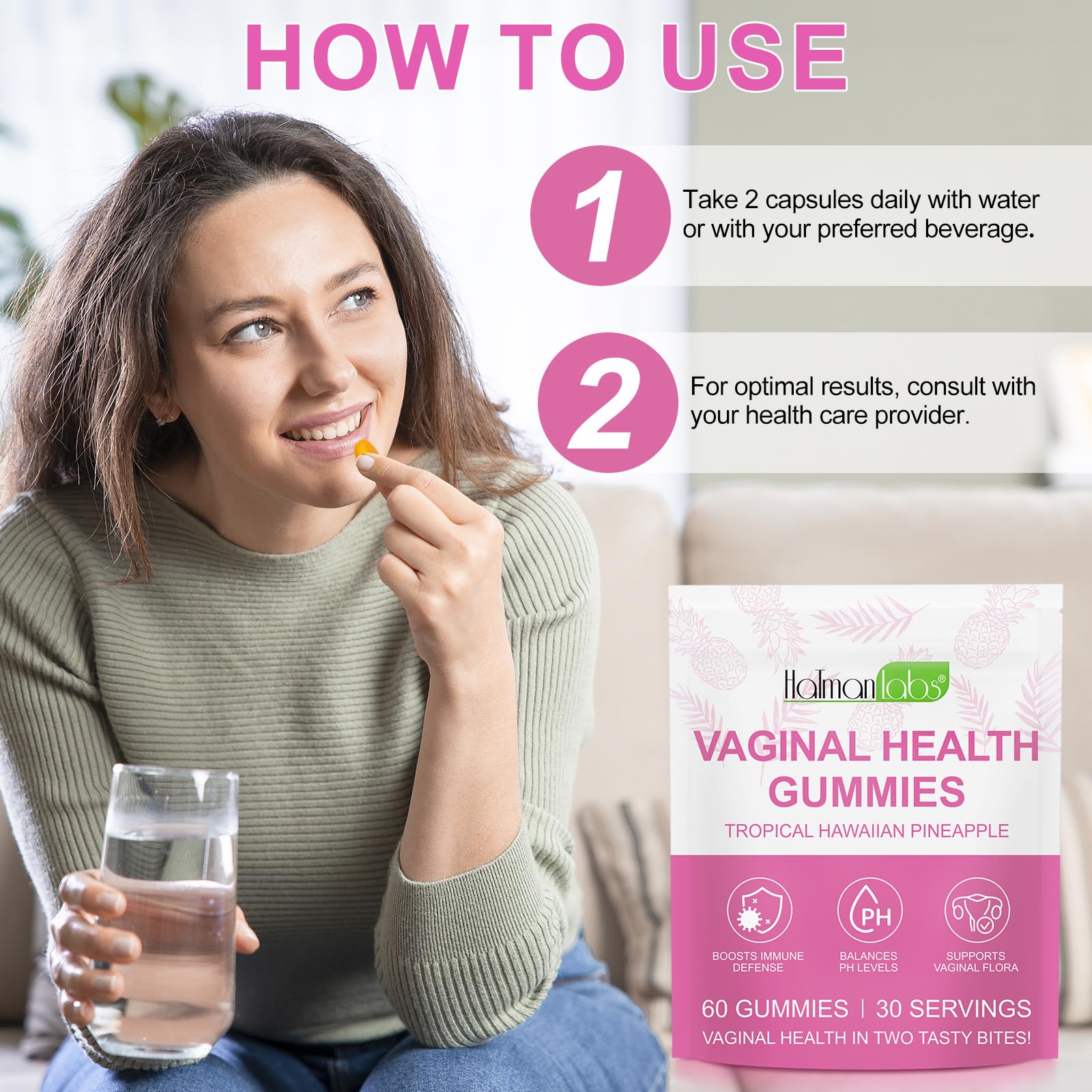 Vital Source Feminine Gummies - Feminine Balance Gummies for Women ph Natrual Famale Balance Cummie - Collagen Gummie - Pineapple PH Balance Gummie for Women Support Women’s Health - 60PCS - TrustMedUSA
