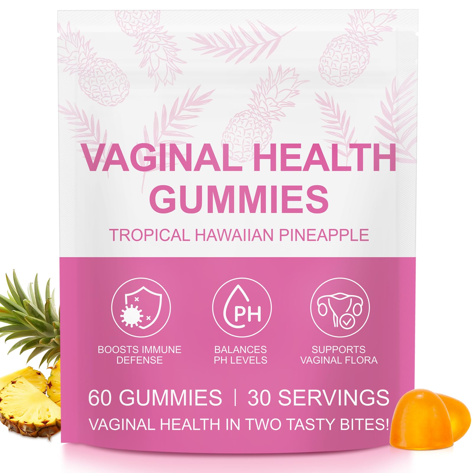 Vital Source Feminine Gummies - Feminine Balance Gummies for Women ph Natrual Famale Balance Cummie - Collagen Gummie - Pineapple PH Balance Gummie for Women Support Women’s Health - 60PCS - TrustMedUSA