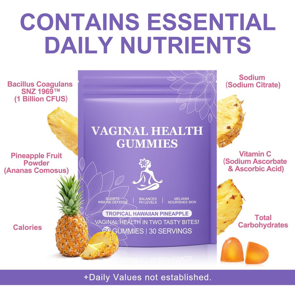 Vital Vaginal Probiotic Gummies for Women, 60PCS Feminine Balance Gummies, PH Balance,Immune Support, Vegan, Gluten-Free, Vaginal Probiotics Supplement, 60 Count - TrustMedUSA