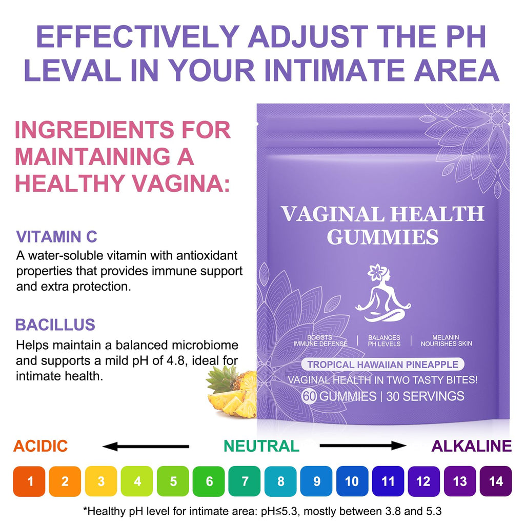 Vital Vaginal Probiotic Gummies for Women, 60PCS Feminine Balance Gummies, PH Balance,Immune Support, Vegan, Gluten-Free, Vaginal Probiotics Supplement, 60 Count - TrustMedUSA