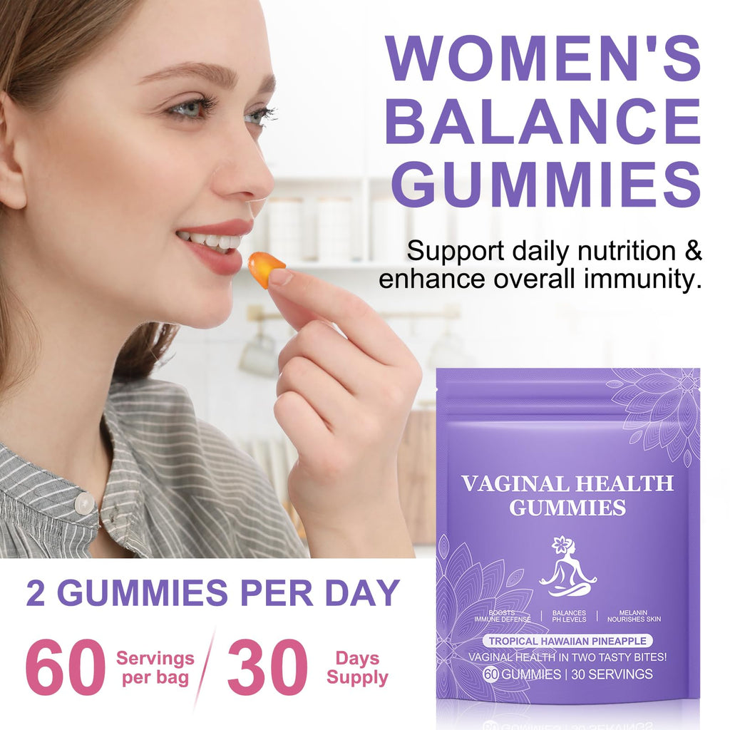 Vital Vaginal Probiotic Gummies for Women, 60PCS Feminine Balance Gummies, PH Balance,Immune Support, Vegan, Gluten-Free, Vaginal Probiotics Supplement, 60 Count - TrustMedUSA