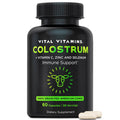 Vital Vitamins Colostrum Supplement - Vitamin C, Zinc, & Selenium - from First Milking - Standardized to Contain 10% IgG Immunoglobulins - Grass-Fed American Cows - 60 Capsules - TrustMedUSA