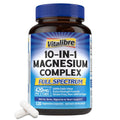 Vitalibre 10 in 1 Magnesium Complex, 420mg Elemental Magnesium | Ultra Strength, Max Absorption | Chelated Magnesium Supplement for Nerves, Bone & Heart Health - TrustMedUSA
