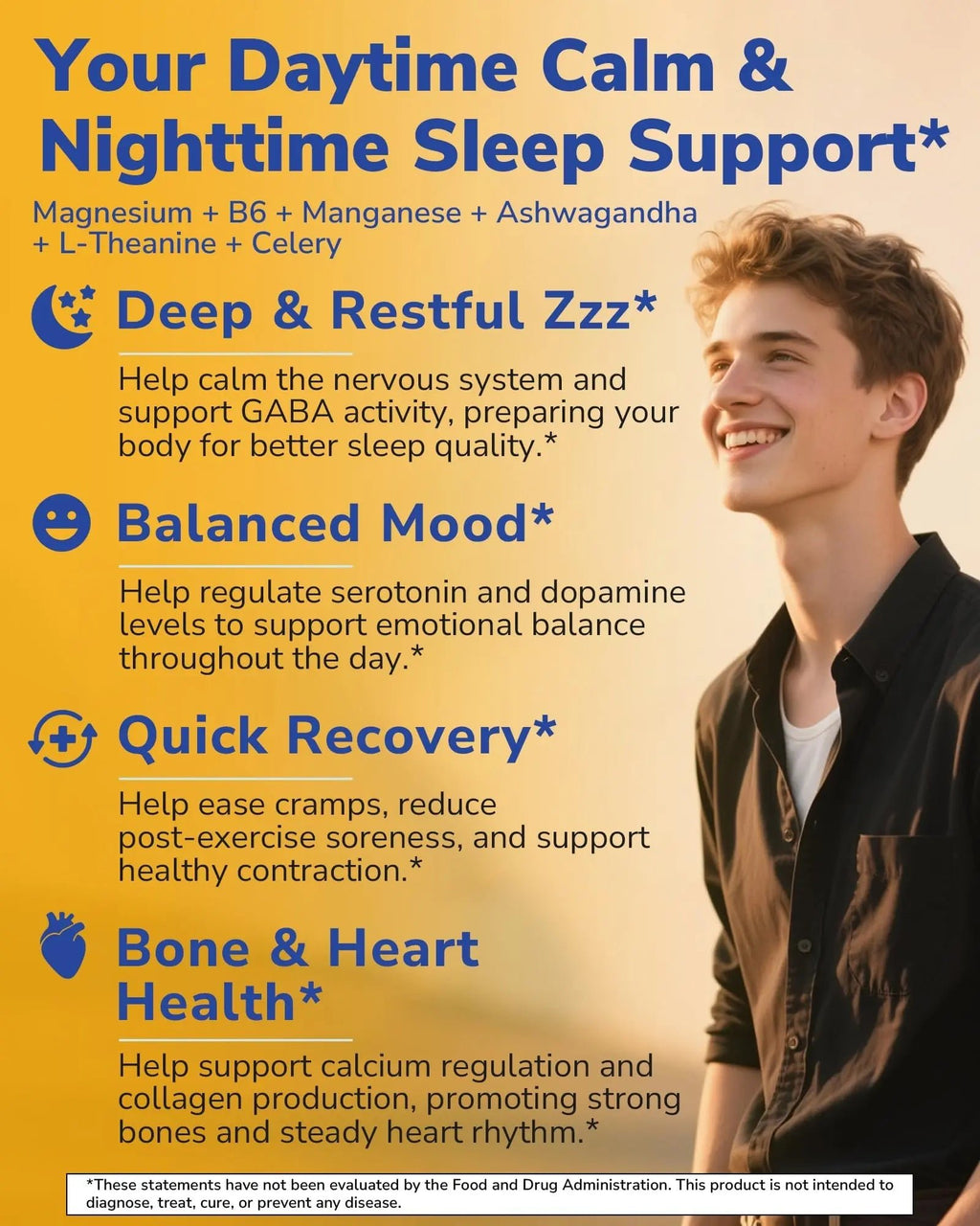 Vitalibre Magnesium Complex Supplement 500mg + Ashwagandha, L-Theanine, Vitamin B6 & Celery, High Absorption Magnesium Glycinate, Citrate, Malate, Sleep & Bone Support, 120 Vegan Capsules - TrustMedUSA