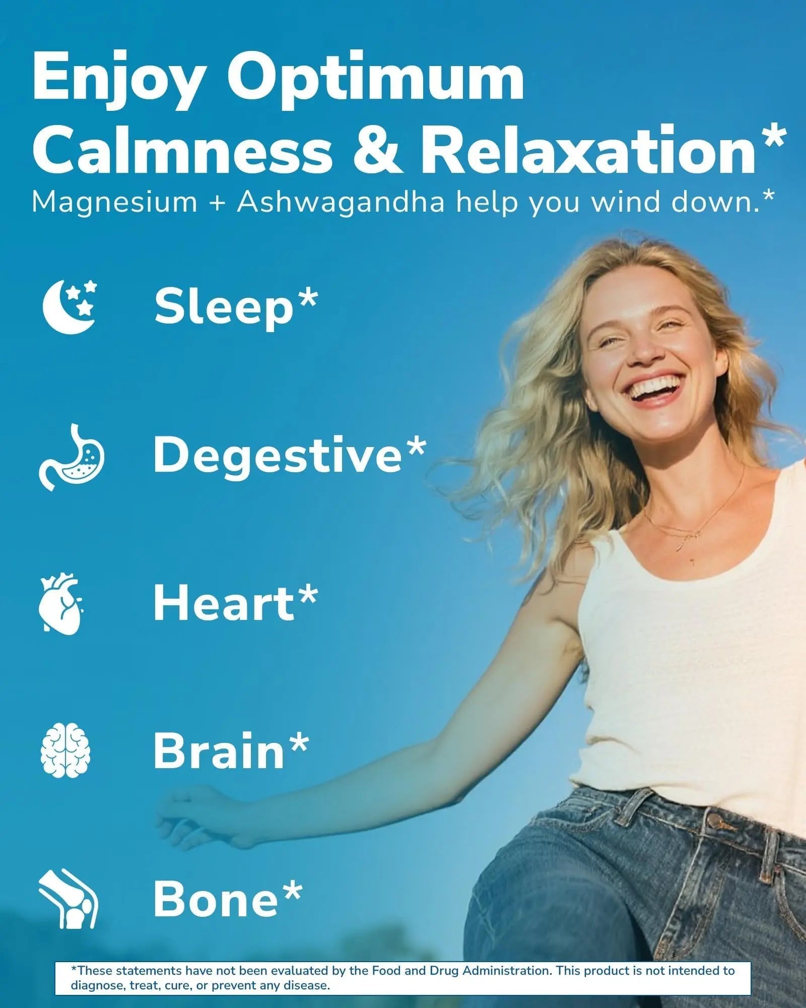 Vitalibre Magnesium Complex with Ashwagandha & L-Theanine - Stress Relief, Bone & Relaxation Support - w/Vitamin D3, B6 - Glycinate, Citrate, Malate, Taurate - 90 Vegan Capsules, Non-GMO, Gluten Free - TrustMedUSA