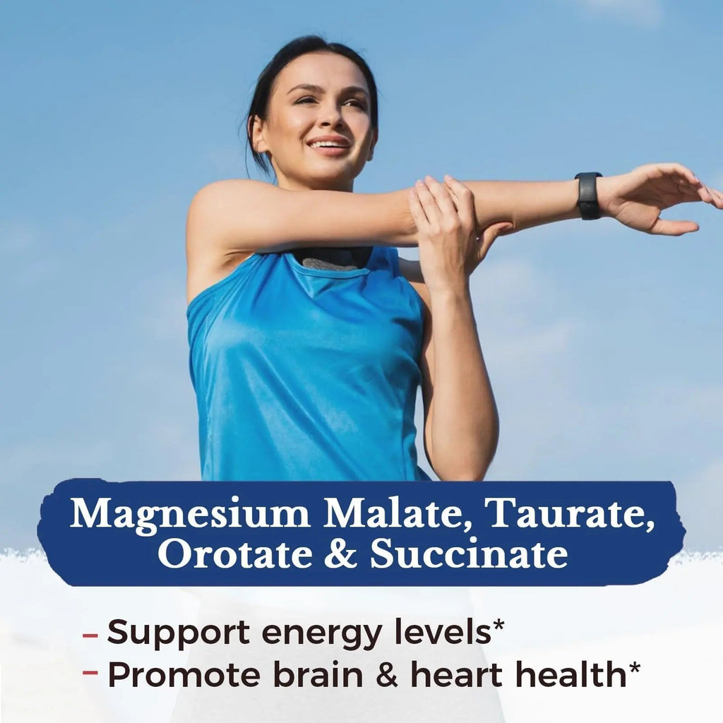 Vitalitown 10 in 1 Magnesium Complex Supplement - 400mg Elemental Magnesium Chelated with Glycinate, Citrate, Malate, Taurate & More - for Sleep Heart Energy - Non-GMO, Vegan, 90 Caps - TrustMedUSA