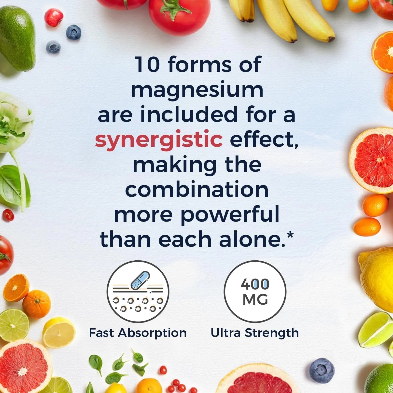 Vitalitown 10 in 1 Magnesium Complex Supplement - 400mg Elemental Magnesium Chelated with Glycinate, Citrate, Malate, Taurate & More - for Sleep Heart Energy - Non-GMO, Vegan, 90 Caps - TrustMedUSA
