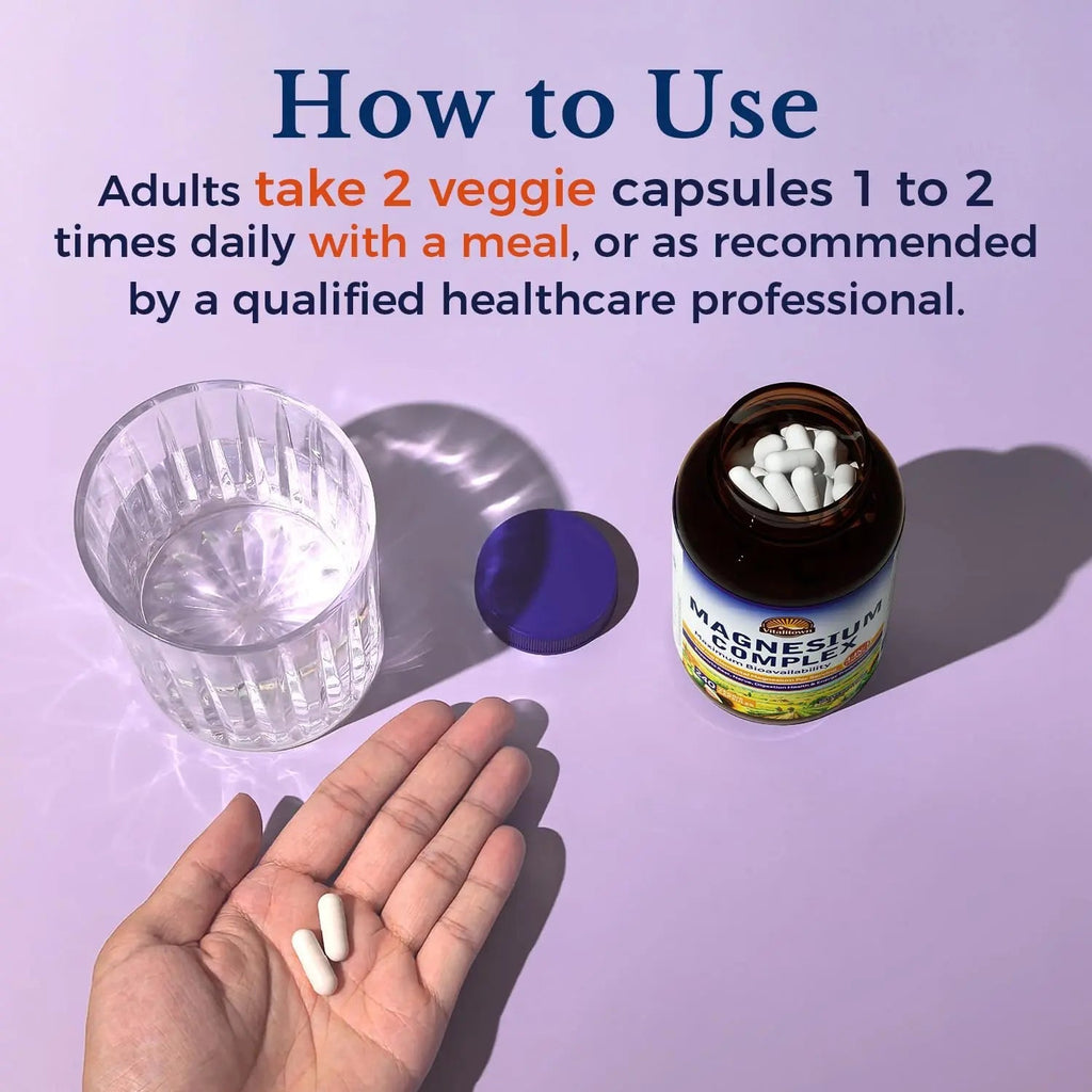 Vitalitown Magnesium Complex | Chelated Easily Absorbed Magnesium Glycinate Citrate Malate | Buffered | 210mg Elemental Mag | Sleep, Nerve, Digestion, Energy | Non-GMO 240 Veg Caps - TrustMedUSA