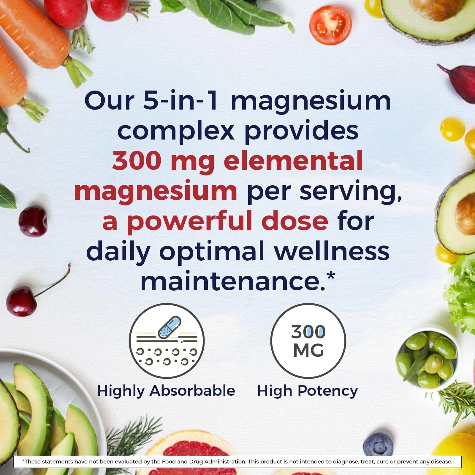 Vitalitown Magnesium Complex Supplement | 300mg Elemental Mag | Magnesium Citrate Glycinate Taurate Malate | Non-GMO, No Gluten, 90 Vegan Magnesio Capsules for Bone Brain Heart - TrustMedUSA