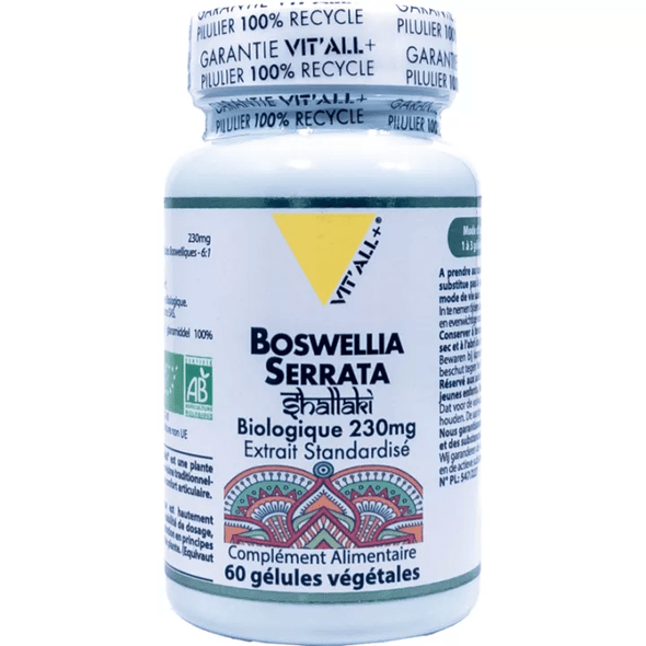 Vitall+ Boswellia Serrata Bio 230mg Extrait Standardisé 60 vegetarian capsules - TrustMedUSA