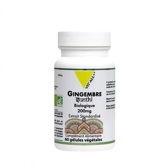 Vitall+ Organic Ginger 200mg Standardized Extract 60 vegetarian capsules - TrustMedUSA