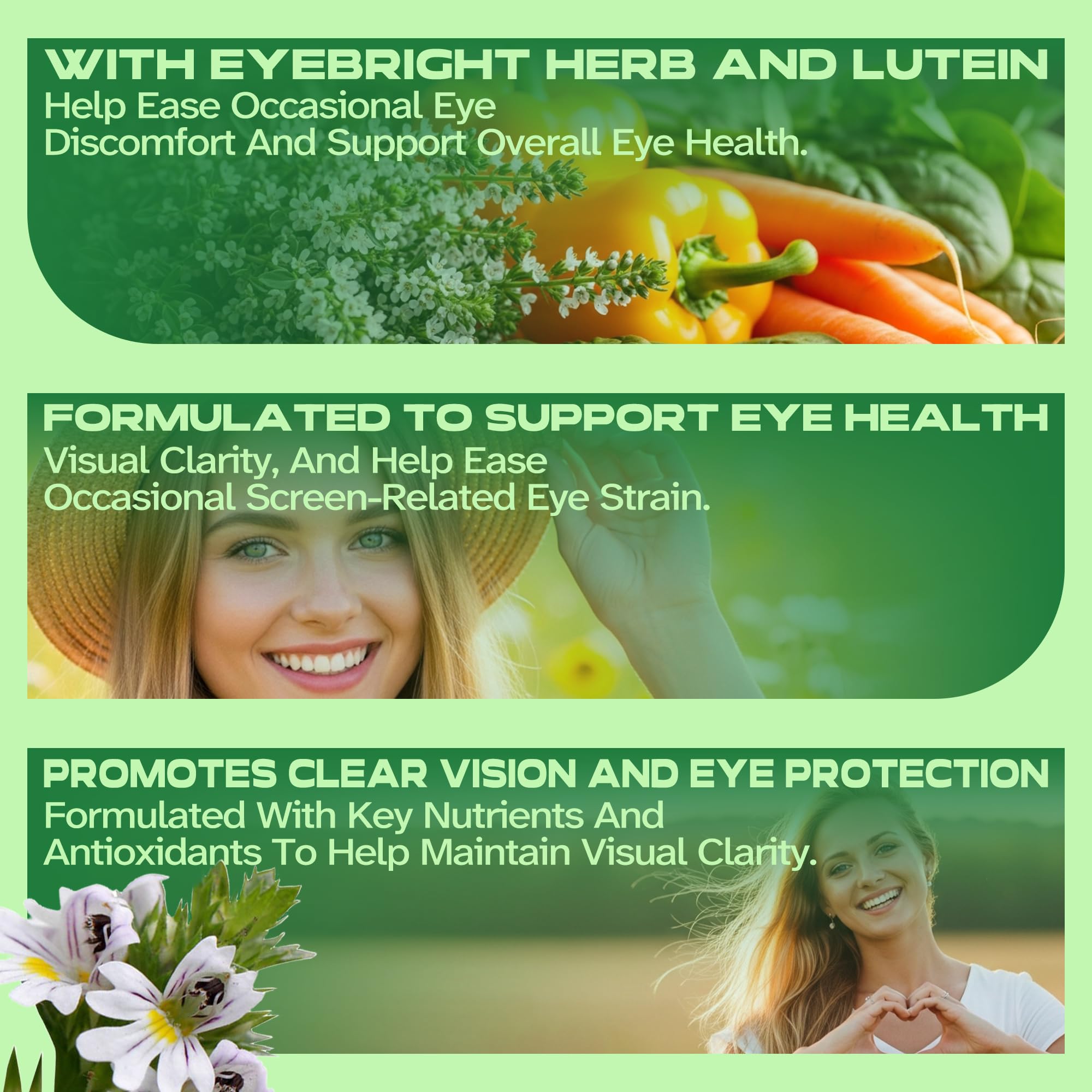 Vitalumina Eyebright Herbal Liquid with Organic Euphrasia, Lutein, Bilberry, Blueberry & Goji – Plant-Based Vegan Supplement for Adults – 4 fl oz - TrustMedUSA