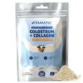 Vitamatic Bovine Colostrum + Collagen Powder - Supplement for Gut Health, Hair Growth, Beauty, Muscle Recovery, & Immune Support - Easy to Mix - Unflavored - 454 Gram, (16 oz) - TrustMedUSA