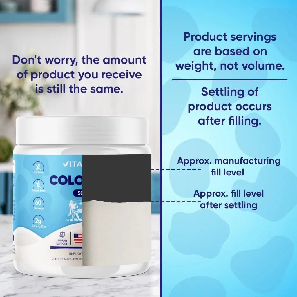 Vitamatic Bovine Colostrum Powder - 50% Highest IgG - Supplement for Gut Health - TrustMedUSA