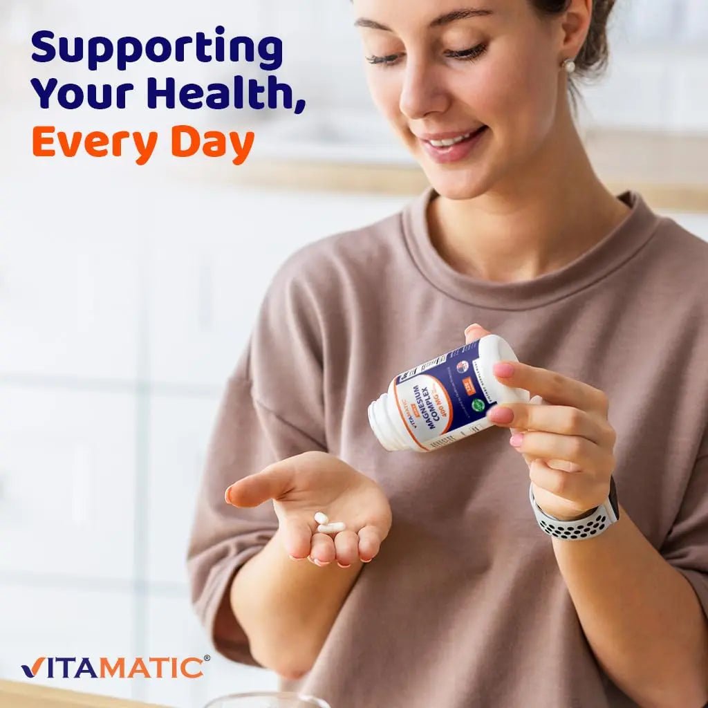 Vitamatic Magnesium Complex, 400mg Elemental MG (as Bisglycinate, Citrate, Taurate, Malate, Aspartate, Oxide, Gluconate, Lysinate Glycinate, Orotate, Succinate) - 120 Capsules per Pack - 2 Pack - TrustMedUSA