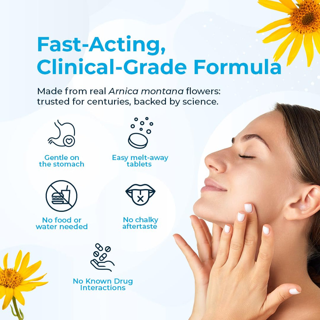VitaMedica Arnica Montana 200C Rapid Dissolve Tablets for Natural Pain, Bruising, and Swelling Support - High Potency Homeopathic Medicine for Injury and Surgery Recovery - 150 Ct - 50 Servings - TrustMedUSA