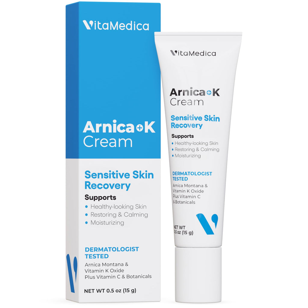 VitaMedica Arnica + Vitamin K Bruise Recovery Cream for Face & Under-Eye, Sensitive-Skin Formula, Post-Procedure Support, 0.5 oz - TrustMedUSA