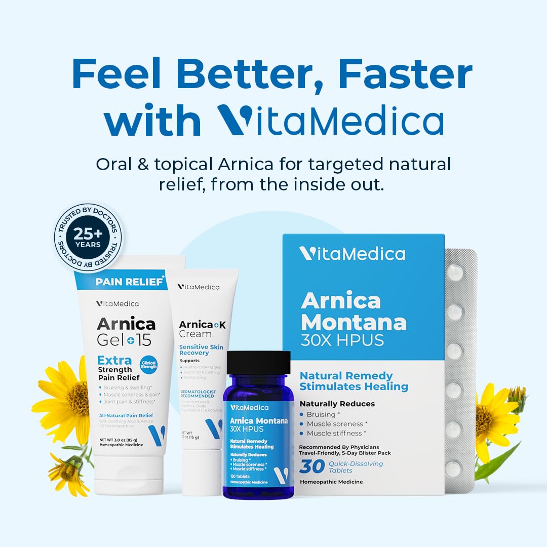 VitaMedica Arnica + Vitamin K Bruise Recovery Cream for Face & Under-Eye, Sensitive-Skin Formula, Post-Procedure Support, 0.5 oz - TrustMedUSA