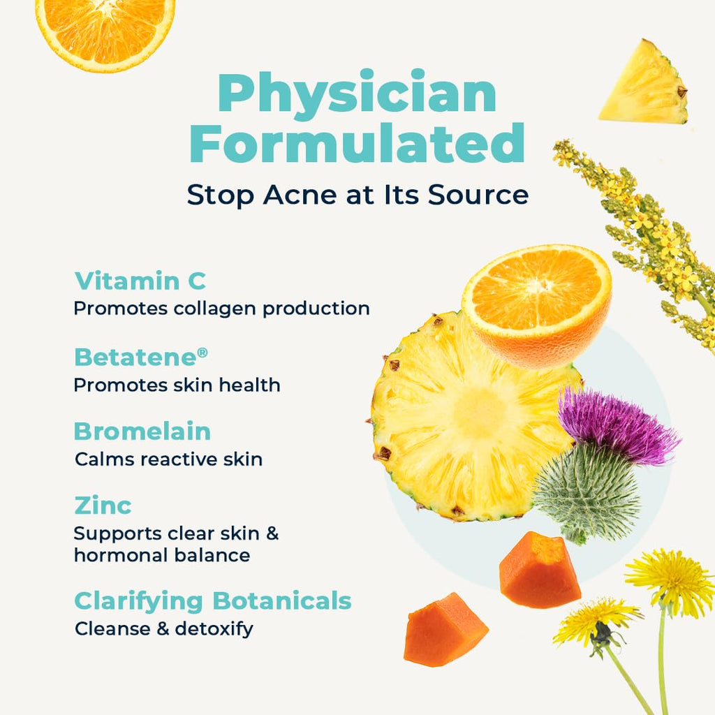 VitaMedica Clear Skin Vitamin Formula | Noncystic Acne Supplement for Skin Clearing | Breakout Treatment for Women and Men | Vitamins A, C, E, Selenium, Chromium, and Zinc for Skin Health | 2 Pack - TrustMedUSA
