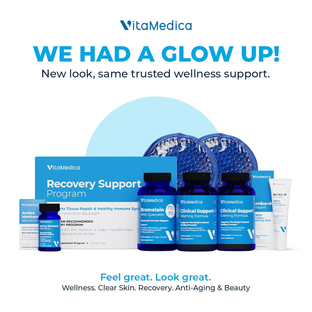 VitaMedica | Ultimate Recovery Bundle | Surgery Prep | Wound Healing | Supplements | Arnica K Oxide Cream | Hot Cold Packs | 30 Day Supply | Arnica Montana | Bromelain | Vitamin A | B Complex - TrustMedUSA