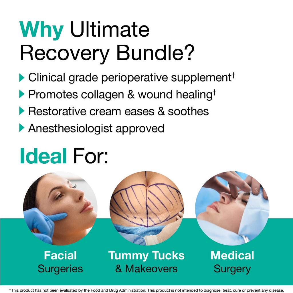 VitaMedica | Ultimate Recovery Bundle | Surgery Prep | Wound Healing | Supplements | Arnica K Oxide Cream | Hot Cold Packs | 30 Day Supply | Arnica Montana | Bromelain | Vitamin A | B Complex - TrustMedUSA