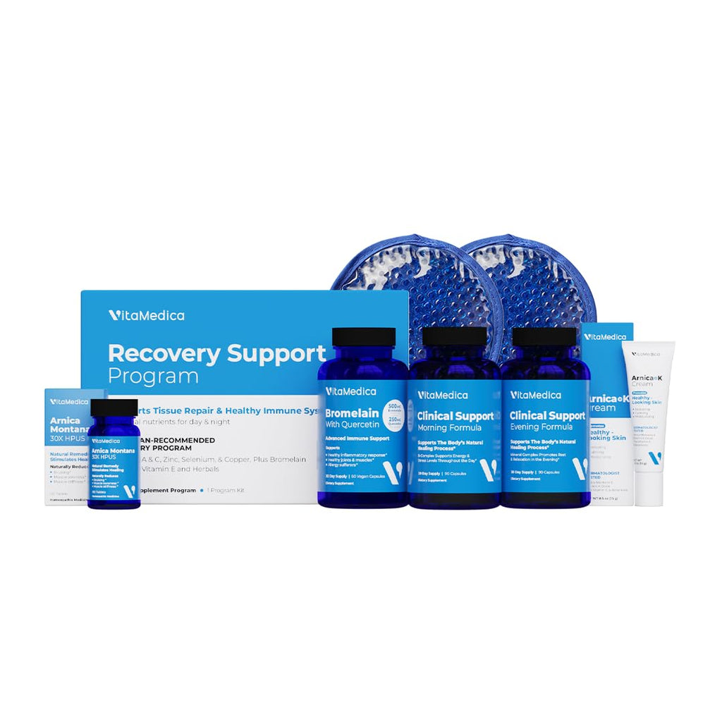 VitaMedica | Ultimate Recovery Bundle | Surgery Prep | Wound Healing | Supplements | Arnica K Oxide Cream | Hot Cold Packs | 30 Day Supply | Arnica Montana | Bromelain | Vitamin A | B Complex - TrustMedUSA